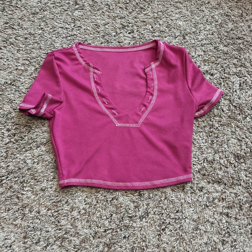 hot pink crop top!! from shein